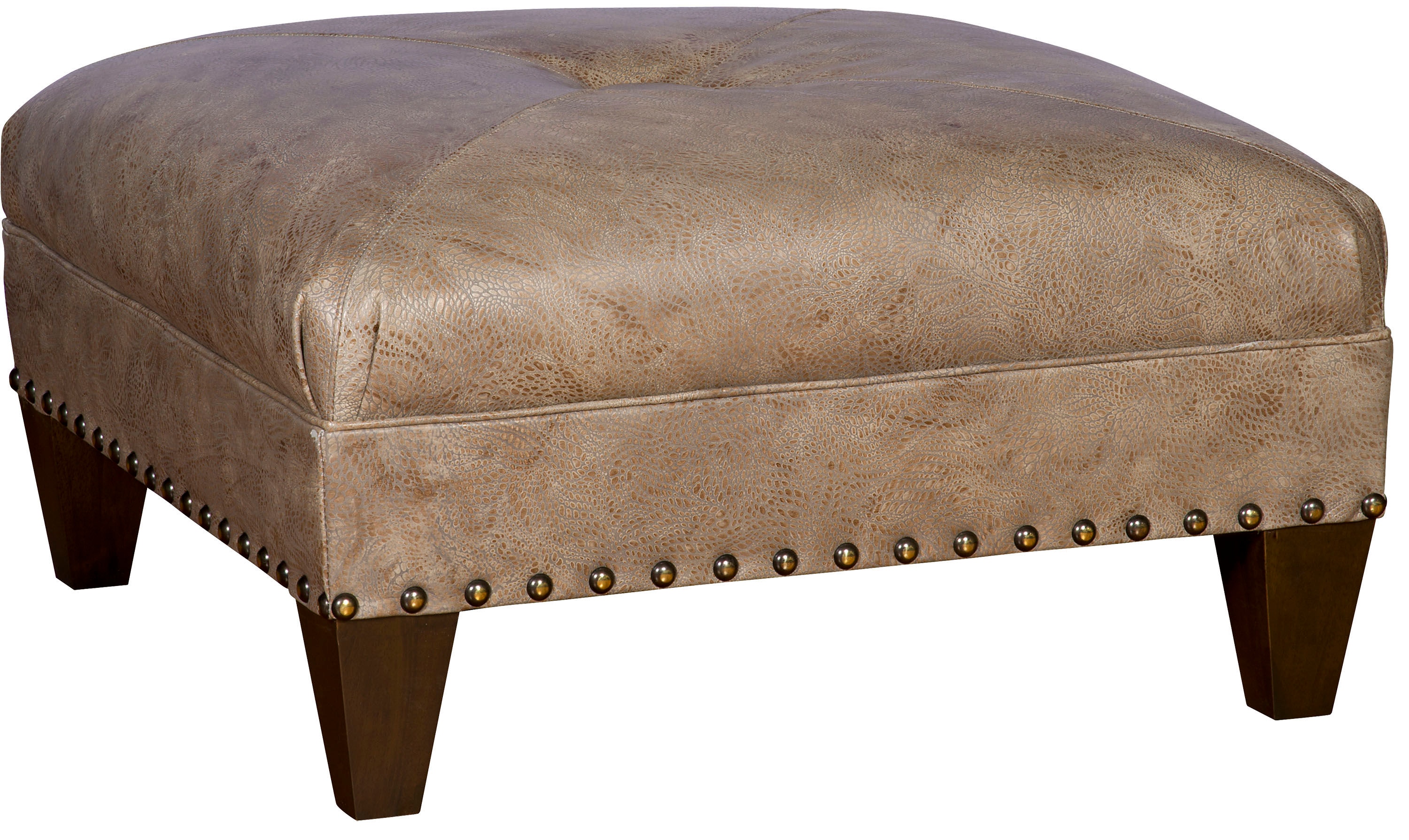 King Hickory Living Room Capital Square Medium Ottoman with Miter and